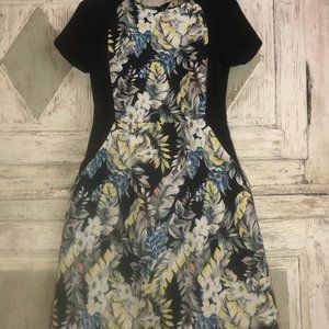 Short sleeve black floral cocktail dress Size XS/S